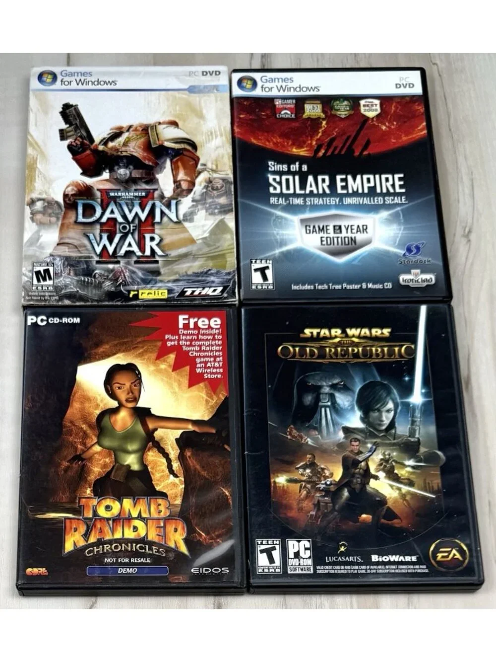 Lot 9 Windows PC Games Dawn of War Rainbow Six StarCraft Star Wars Swat 2 Wings